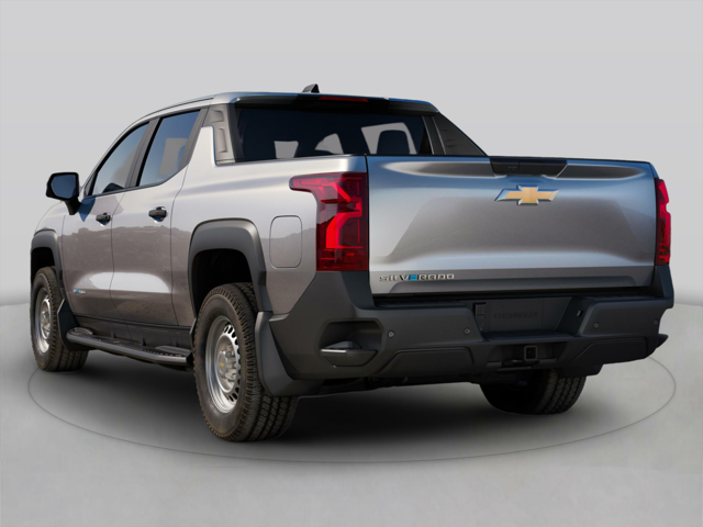 A silver Chevrolet Silverado EV